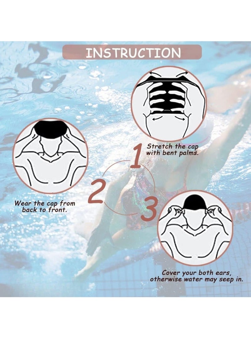 أرينا قبعة سباحة للكبار، قبعة سباحة لحمام السباحة، قبعات سباحة كبيرة جدًا من السيليكون الممتاز المقاوم للماء، قبعات سباحة من السيليكون للنساء، للبالغين كاب سباحة ._ أدوات سباحه ـ اكسسوارات سباحه ـ العاب مائيه ـ مستلزمات سباحه - Image 4